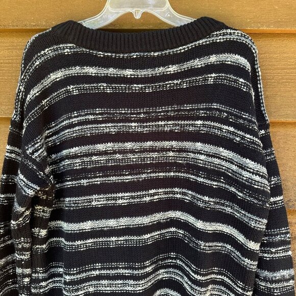 Calvin Klein Jeans Black Striped Knit Pullover Sweater Size XL - Picture 7 of 9